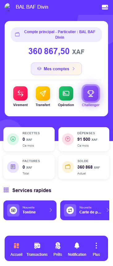 Dashboard principal